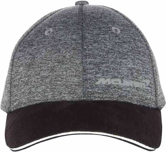 McLaren Cap Fashioned from luxurious soft grey marl material and finished with a black micro-suede peak, this baseball-style cap looks and feels both modern and classic.