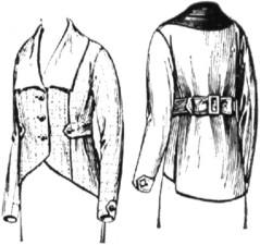 There will be required for the woman of medium size three yards and one-half of material fifty inches wide and fiveeighths of a yard of contrasting material twenty-seven inches wide for the collar.