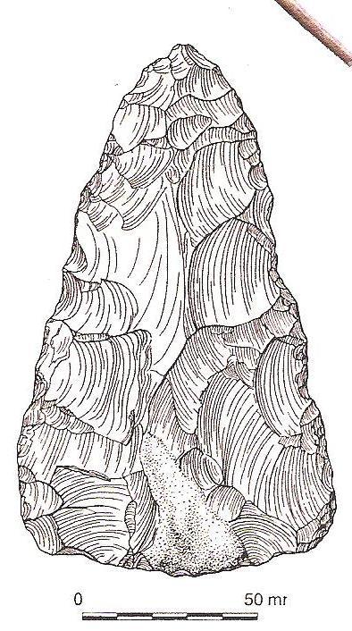 Figure 3: Acheulian hand axe (c 500,000-100,000BC) (Butler et el 2006). The second building was a villa of the winged corridor type.