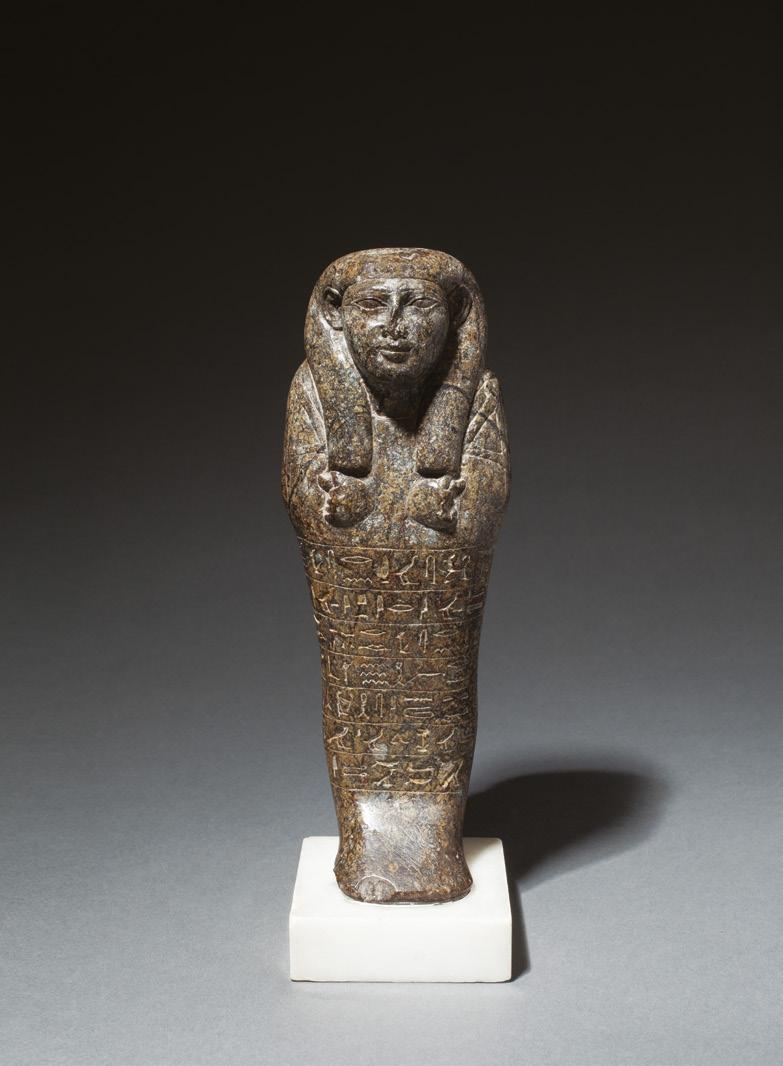 Egyptian shabti for Udjarenes Thebes, Late Dynastic Period, late 25th-early 26th Dynasty, c.670-650 BC Serpentine Height 18.