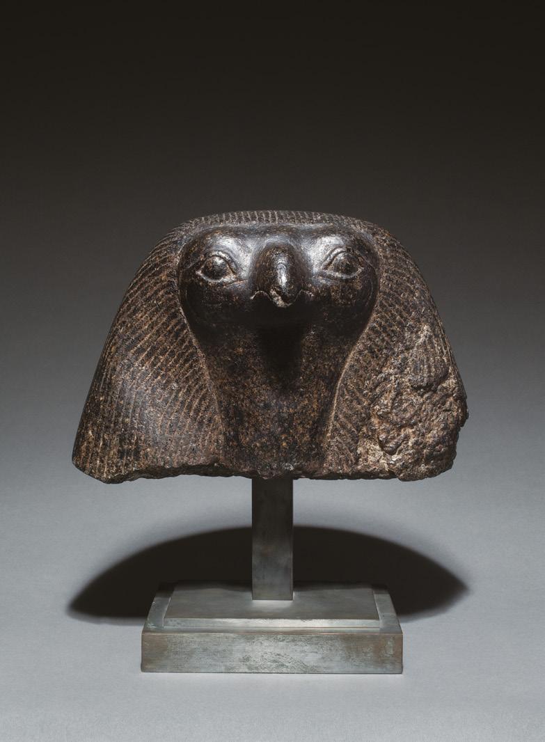 Egyptian head of a falcon deity Late Ptolemaic-Roman Period, 2nd century BC-1st century AD Basalt Height 14.