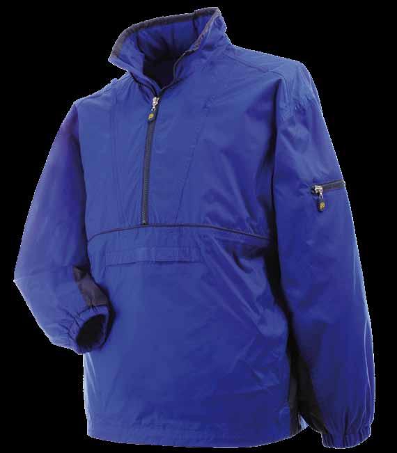 sleeve Concealed hood Elasticated cuffs Longer length fish tail back Durable, wind resistant and