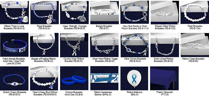 (JKIT-8) Kit includes: 4 - Where There Is Love Bracelets (RE-B-01-8) 4 - Rope Bracelets (RE-B-02-8) 4 - Hope, Strength, Courage Bracelets (RE-B-05-8) 4 - Bangle Bracelets (RE-B-07) 4 - Dark Blue