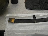 1957.277h Waist belt Leather, brass Overall: 30 1/2 x 1 7/8 in. ( 77.5 x 4.