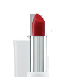 2 Apply s Moisture Rich Lipstick Red Satin over your lips.