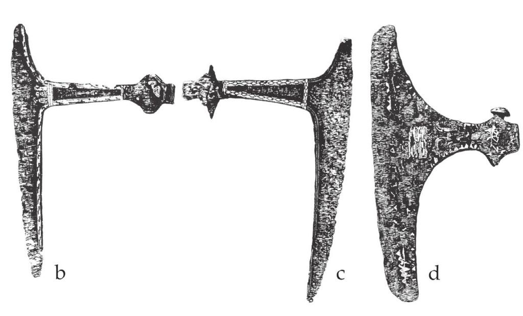 224 Leszek Gardeła Fig. 14.4. a. Axe from Luboń (Poland) shown from both sides. Notice the animal figure probably a horse. Photograph reproduced after Kostrzewski 1949: 300.