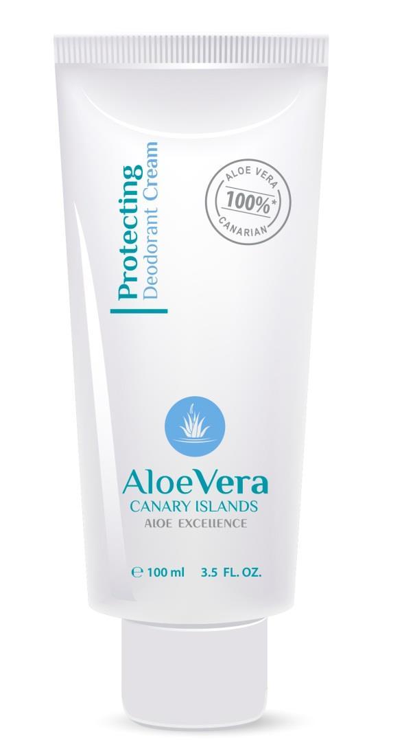 PROTECTING DEODORANT CREAM Easily absorbed deodorant cream for everyday use. Enriched with 100% Canary Aloe vera, it provides durable protection for all skin types.