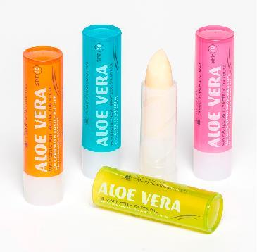 SUN PROTECTION ALOE VERA LIP CARE Helps protect skin from UVA and UVB radiation, acting like sunscreen. Protects skin from the sun and cold.