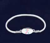 A pink and blue ribbon charm and a heart charm that says, Where There Is Love There Is Life. Comes in optional gift box.