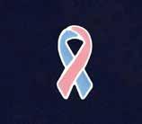 This satin ribbon is formed into the shape of a ribbon with a Pink/Blue tac pin in the middle.