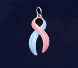 pink/blue ribbon charm. Ribbon charm is approximately 3 x 1.5 cm. Comes in an optional gift box.