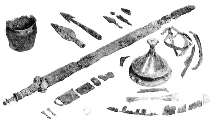 Fig. 4. The weapon grave at Bø from C1b. After Sjøvold 1962. (Møllerop 1971; Magnus & Myhre 1986). However, interpretation has changed during the past decade.