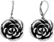 Earrings Q60-5033 Large Silver Rose