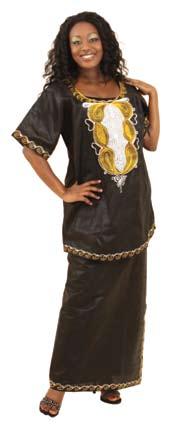 Fits up to a 46 bust, 26 shirt length. 66 wrap skirt, 50 skirt length. Made in Ghana. C-W016 $79.