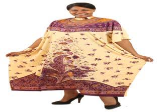 Fits up to a 46 bust, 32 shirt length. 66 wrap skirt, 50 skirt length. Made in Ghana. C-W017 $79.