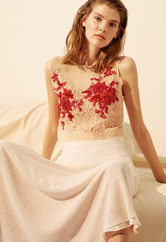 LILY LACETOP & AGNES SKIRT TRANSPARENT CRÊPE TOP WITH EMBROIDERIES 100% SYNTHETICS 590,00 LAYERED