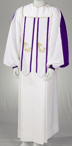 Featuring matching 2 front, 3/4 length front stoles with a full length back stole.