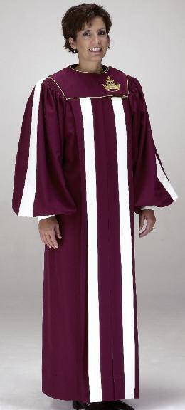 GH 336 NCPSW GH 336 NCPSW GH 336 NCPSW Picture your choir in this robe. Full length front pleats with contrasting inserts and matching sleeve stripes.