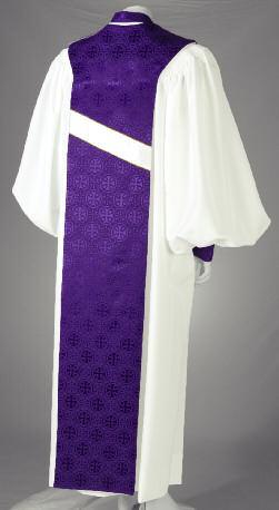 The blending of this full length, tri-color tunic, completes any style robe.