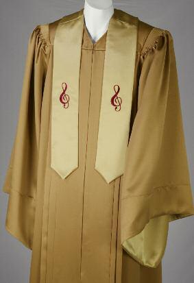 Your new robes may have the sleeve trims on the inside (as shown) or on the outside (as shown
