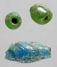 York Archaeological Trust 128 Glass beads SF96 (bottom), SF223 (top ) and SF524 (top ).