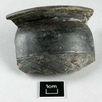 York Archaeological Trust 78 A BB1 wide-rimmed jar (Context 2054) Context 1182 contained sherds from two 4th-century vessels, a Huntcliff jar of the mid- to late 4th century and a Crambeck grey ware