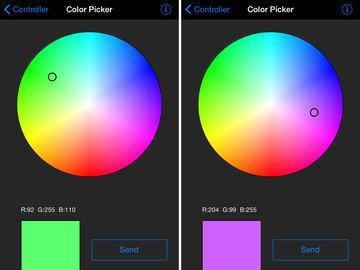 interfaces: The color picker will let you choose from a color wheel and send