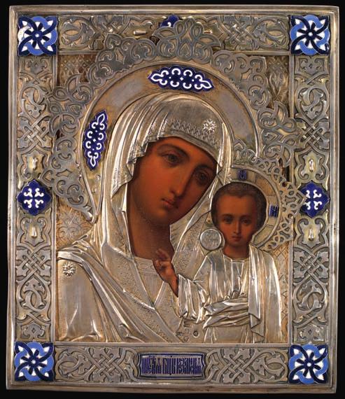 762 762 IGNATI PAVLOVICH SASIKOV, ST. PETERSBURG 1858 A Russian Mother of God icon.