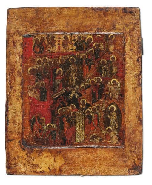 745 745 CENTRAL RUSSIAN SCHOOL, LATE 17TH CENTURY An interesting icon of the Resurrection of Christ.
