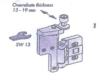 Sash pressure via the top hinge A. Loosen the lock nut SW13 B. Firmly press the sash against the frame C. Tighten the locking nut 2.