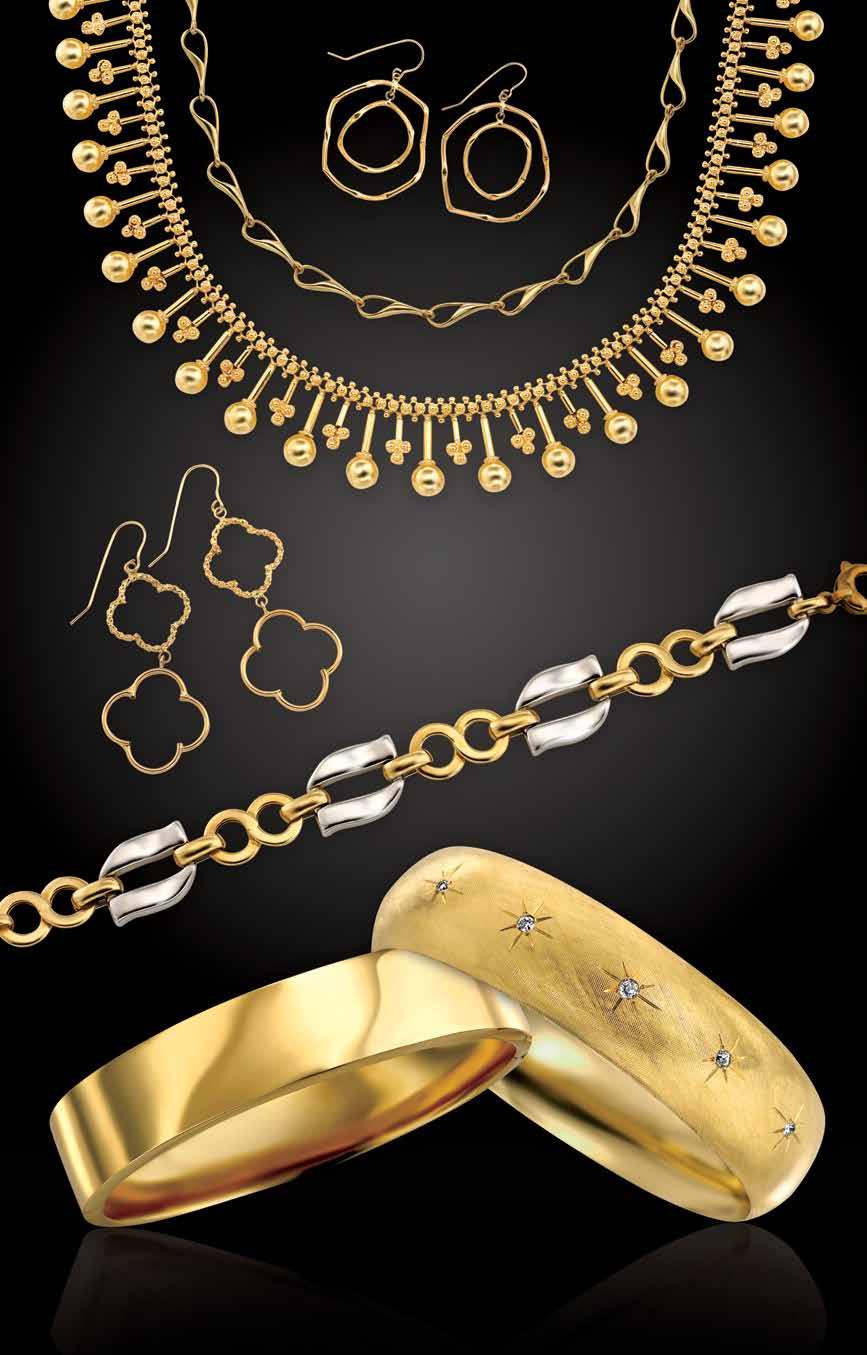 A arreras old O L L T O N A. 14kt polished wavy circle dangle earrings, $365. 14kt 17 elongated link necklace, $1,740. 15kt 16 1920 s truscan Revival necklace, $4,200.