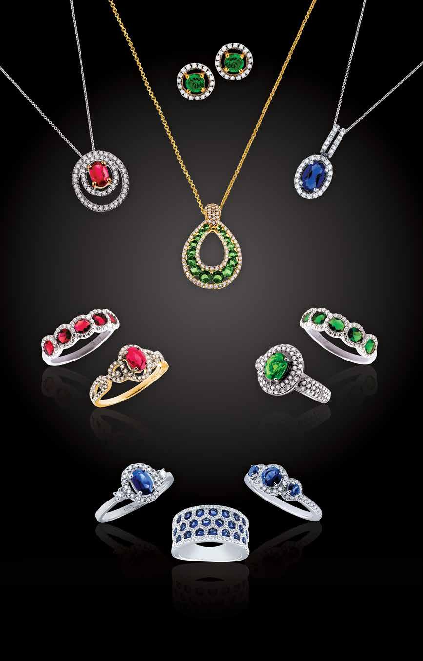 A K ana O L L T O N A. 14kt.66ct oval ruby and.32ctw diamond pendant, $2,155. 14kt.50ctw emerald and.18ctw diamond earrings, 1,625. 14kt 1.26ctw emerald and.