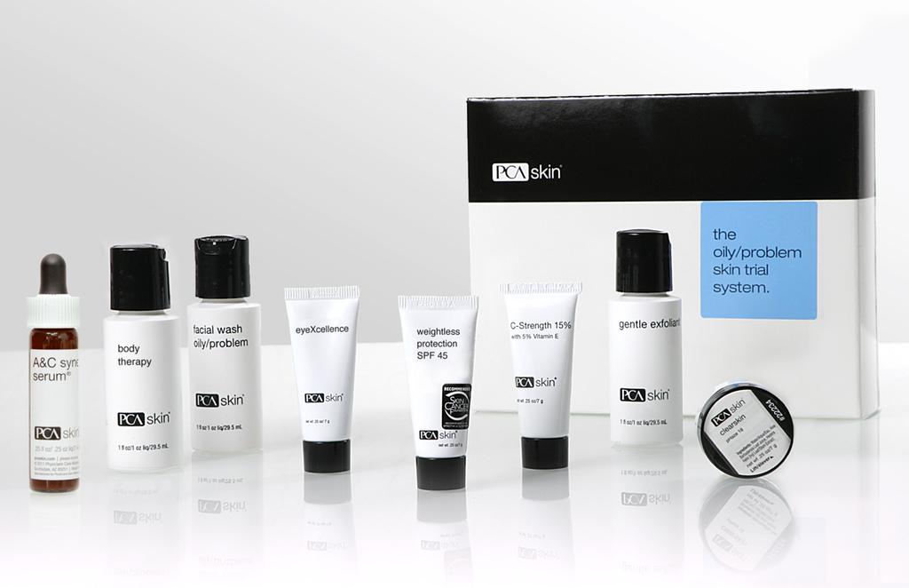 The Oily/Problem Skin Trial System This system offers a variety of products for patients with oily or breakout-prone skin.
