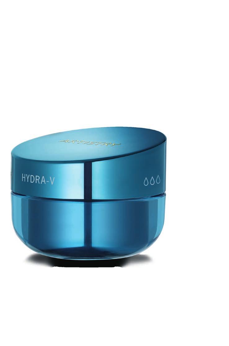 The dominant Artistry Hydra-V color is a fresh, deep blue which, while beautifully confident, is also energizing evoking the power of the Artistry Hydra-V promise to thoroughly hydrate skin.