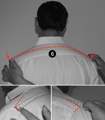 6. SHOULDER Measure across the top of the shoulder from one edge to the other.