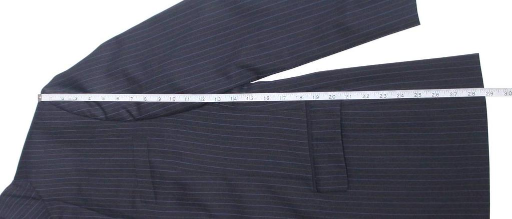 JACKET LENGTH (LOWER) Lay coat on flat surface and measure