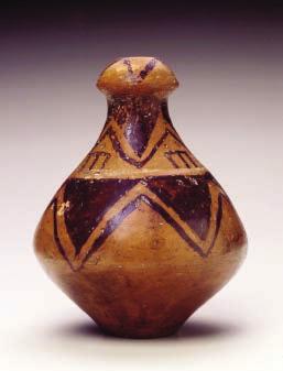 SLIDE NO.1 Bottle with mushroom-shaped mouth Buff earthenware, painted dark red. Banpo phase of Yangshao culture, (4,800 BCE 3,600 BCE) Neolithic period Shaanxi province. Gift of Hanni Forrester.