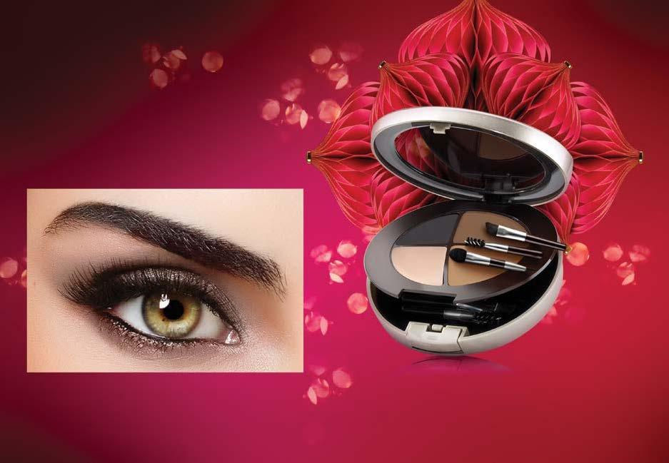 Perfecting Set for Brows and Eyes Revamp your look with a single compact SUse dry for eyeshadows Use moistened for outliner Brush Sponge and brush Brush Angle 3-1 Compact Gel Iluminator Definition
