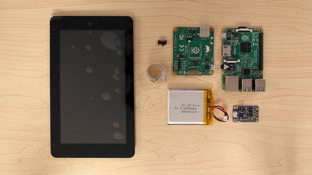 Overview Portable Raspberry Pi Tablet In this project, we'll show you how to build a portable Raspberry Pi 2, using a 7" capacitive multitouch display, an Adafruit PowerBoost 1000C and a 2500mAh