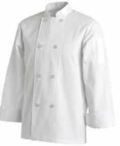 Chef CHEFWARE BASIC CHEF JACKETS SHORT AND LONG SLEEVES Traditional chef jacket Double breasted jacket in soft durable poly cotton 8 X pearl buttons.