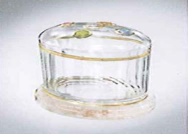 16 Oval Container with Gems This unusually fine faceted quartz container