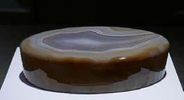 31 Oval Agate Box with Cover Oval lidded box carved from a single piece of un dyed agate.