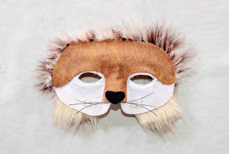 Lynx Mask What You ll Need: white craft mask white stiffened felt (9 x 12 inch piece) black stiffened felt (9 x 12 inch piece) copper or brown felt (9 x 12 inch piece) tan fur fabric (3 x 6 inch