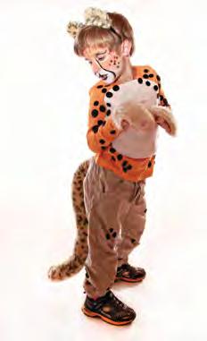 Cheetah Become a speedy cheetah with headband ears, a furry curved tail, spotted clothes, and face paint. Use an orange shirt and tan pants and add paws from the lion or lynx costume.