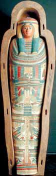 scarabs, canopic boxes, stele, painted reliefs, tombstones, sarcophagus, coffins, cartonnage and the Books of the Dead.