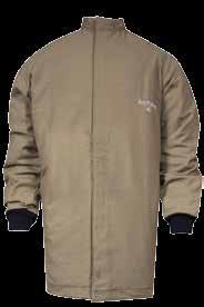40 CAL ARC FLASH GARMENTS PROTERA SHORT COAT C04LIQT40 32 6.5 oz. DuPont Protera Generous fit for ease of movement FR Hook & loop front closure Stand up collar Rib knit cuffs DID YOU KNOW.