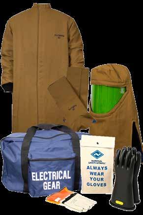 FR ARCGUARD 65 CAL KITS KIT INCLUDES: DuPont Nomex & Kevlar Long Coat & Leggings Class 2 Rubber voltage gloves 12 Leather glove protectors Faceshield