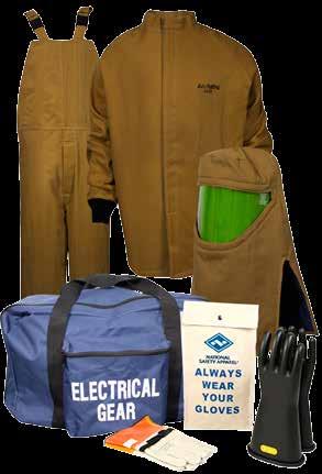 FR ARCGUARD 100 CAL KITS KIT INCLUDES: DuPont Nomex & Kevlar Short Coat & Bib Overall Class 2 Rubber voltage gloves 12 Leather protectors Faceshield