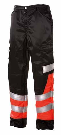SAFETY WORKWEAR TROUSERS 622 LADIES JACKET 672 EN 471, class 2 water- and stain-resistant S-XL HI-VIS RED/black With 622 class 3. Mesh ling at front.
