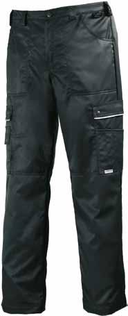 WINTER BIB TROUSERS 619 WINTER TROUSERS 7051 30% cotton, 245 g, water- and stainresistant, 60 g wadding BLACK u Front pockets, cargo pockets, mobile phone pocket, pen pocket